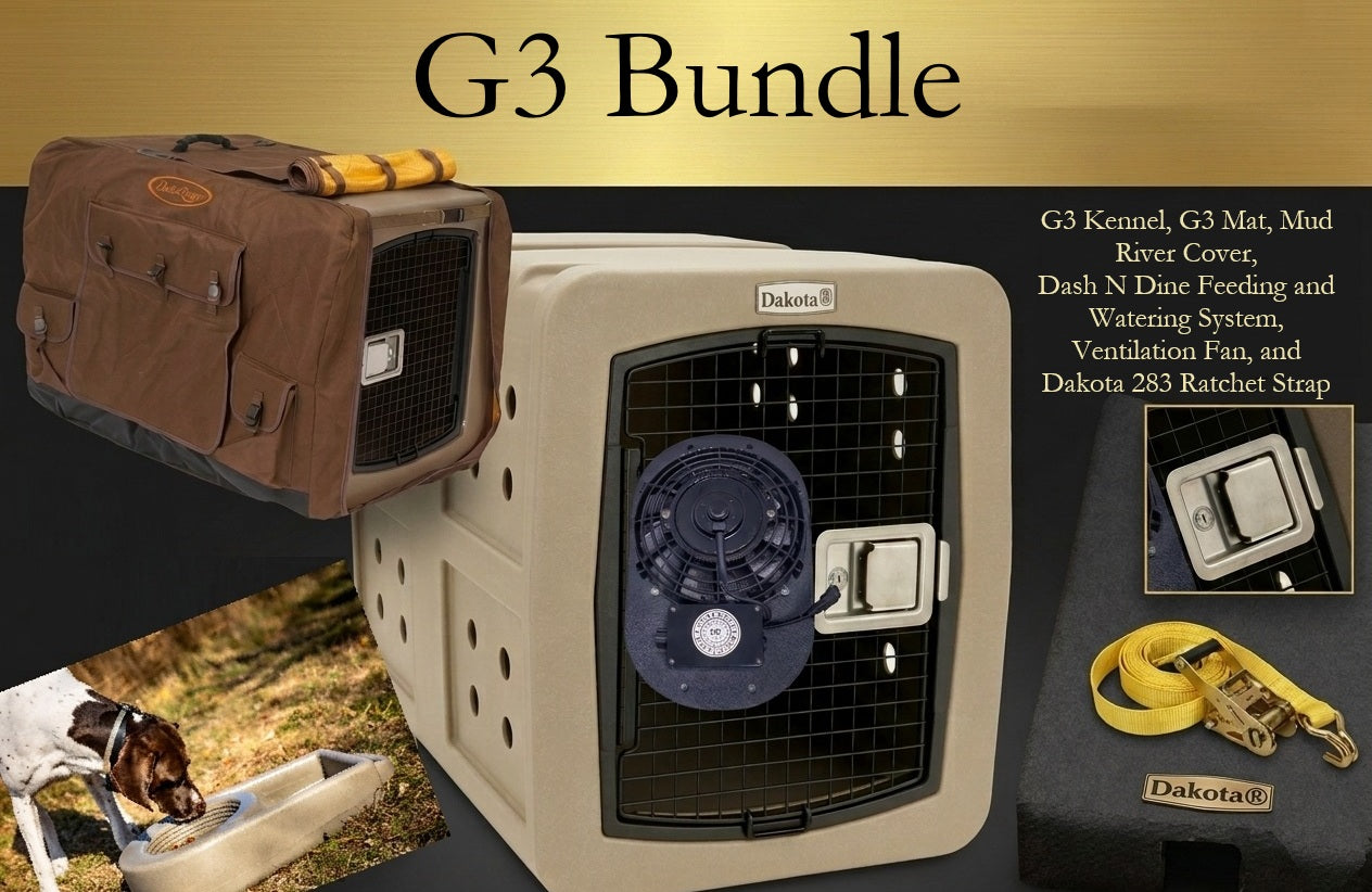 G3 Dog Kennel Bundle | Rugged Travel, Cooling Fan, Feeding System & Cover