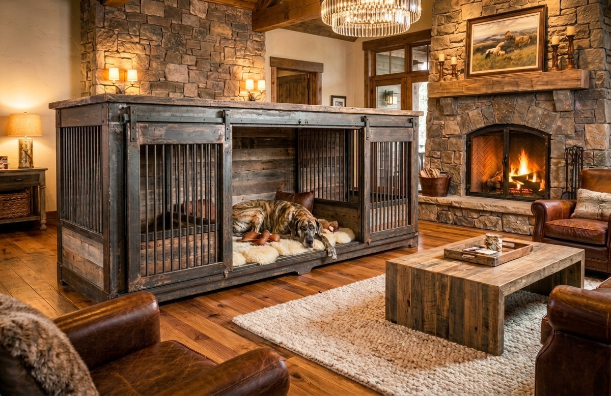 Grand Haven Furniture‑Style Dog Crate - Coffee