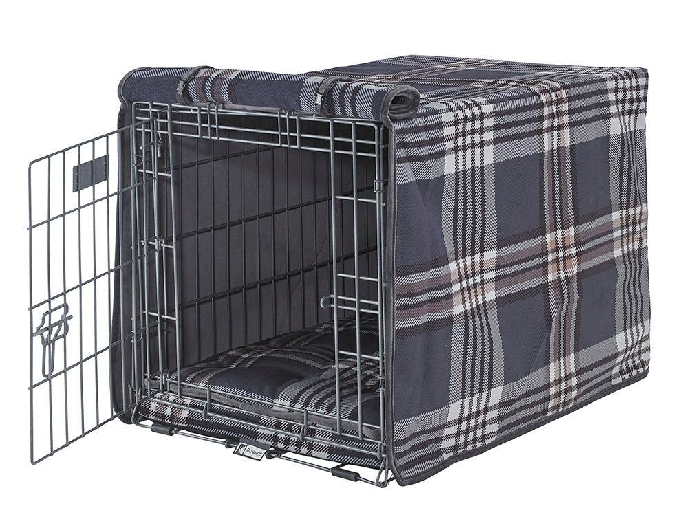 Designer Wire Crate Cover with Luxury Orthopedic Mattress Combo