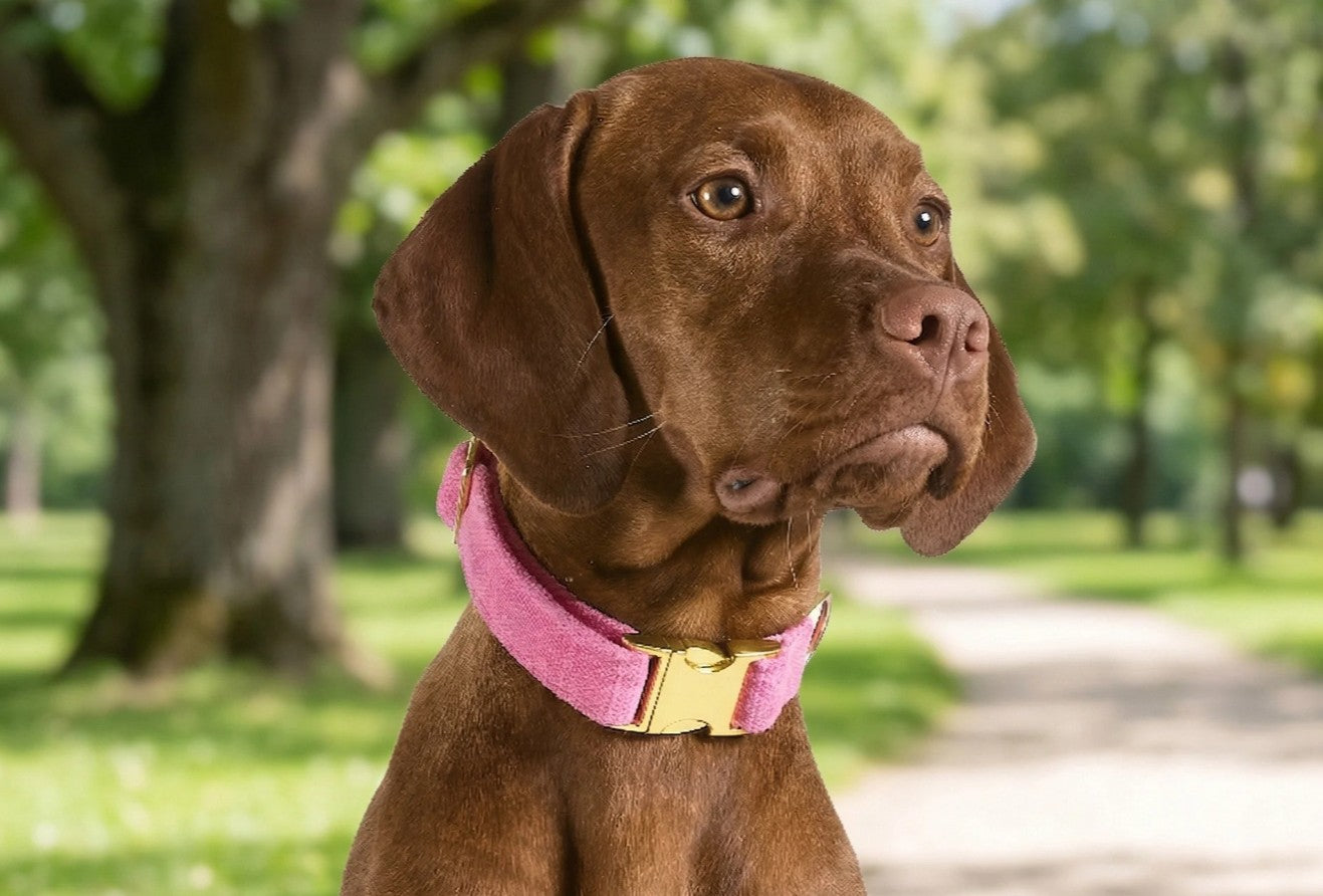 Designer Buckle Dog Collar in Matching Bowsers Fabrics