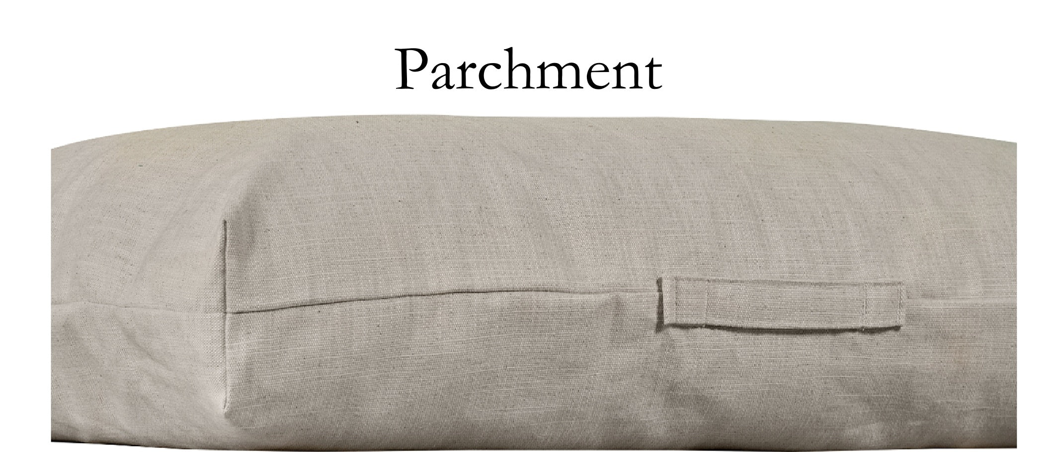 Bowsers pet products Avenue Dog Bed parchment-colored fabric swatch on a white background