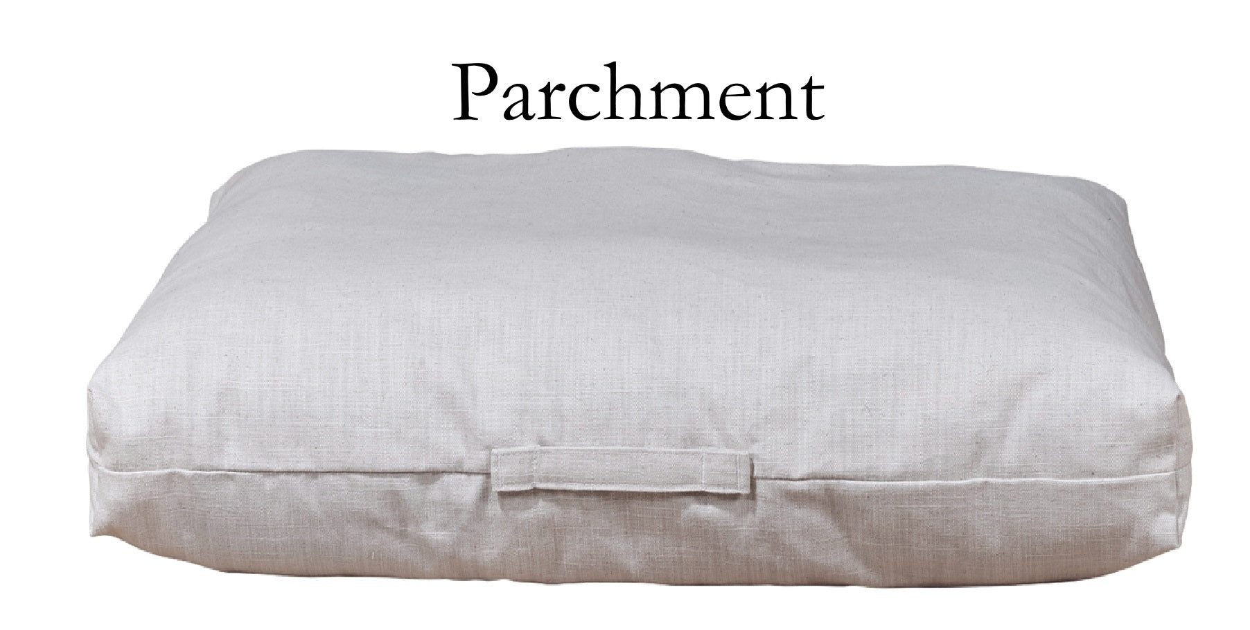 Bowsers pet products Avenue Dog Bed Parchment white rectangular pillow on a white background