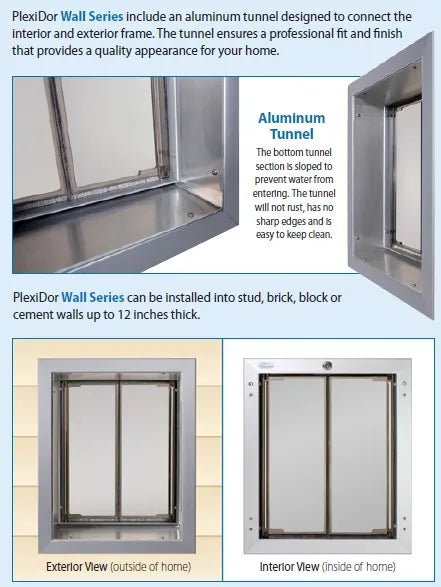 PlexiDor Wall Dog Door – Insulated, Shatter‑Resistant, Secure Pet Door