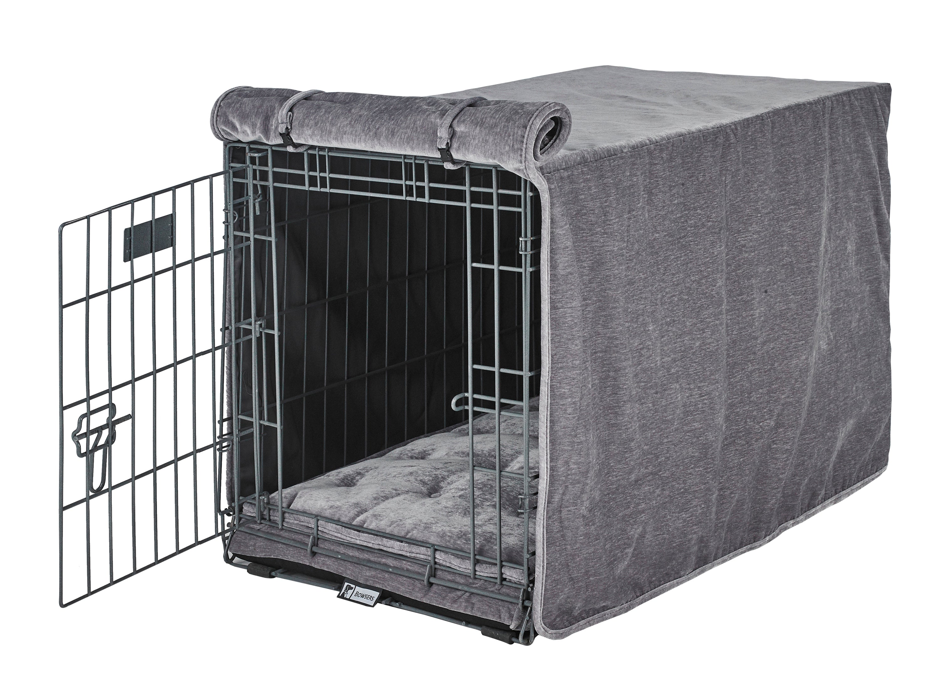 Designer Wire Crate Cover with Luxury Orthopedic Mattress Combo