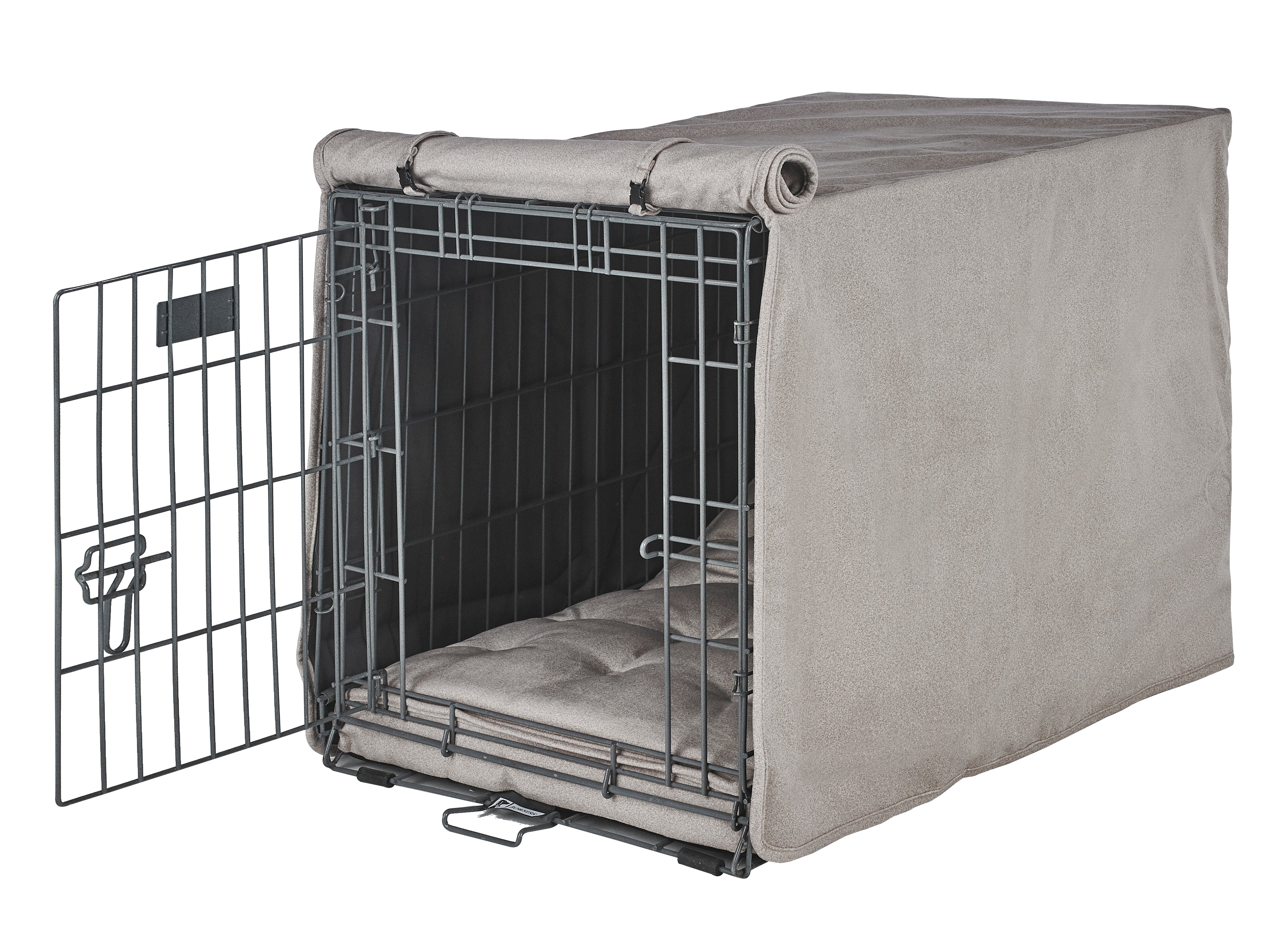 Designer Wire Crate Cover with Luxury Orthopedic Mattress Combo