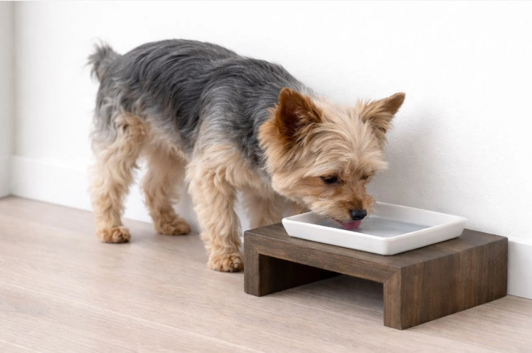 Luxury Wood Artisan Elevated Feeder Bowl