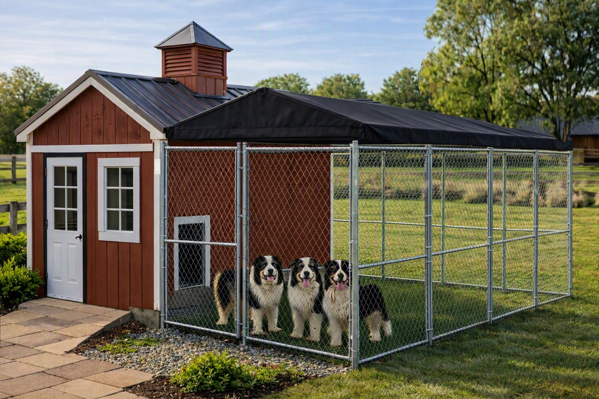 6-Foot High, 11-Gauge Chain Link Dog Kennel Run Kits