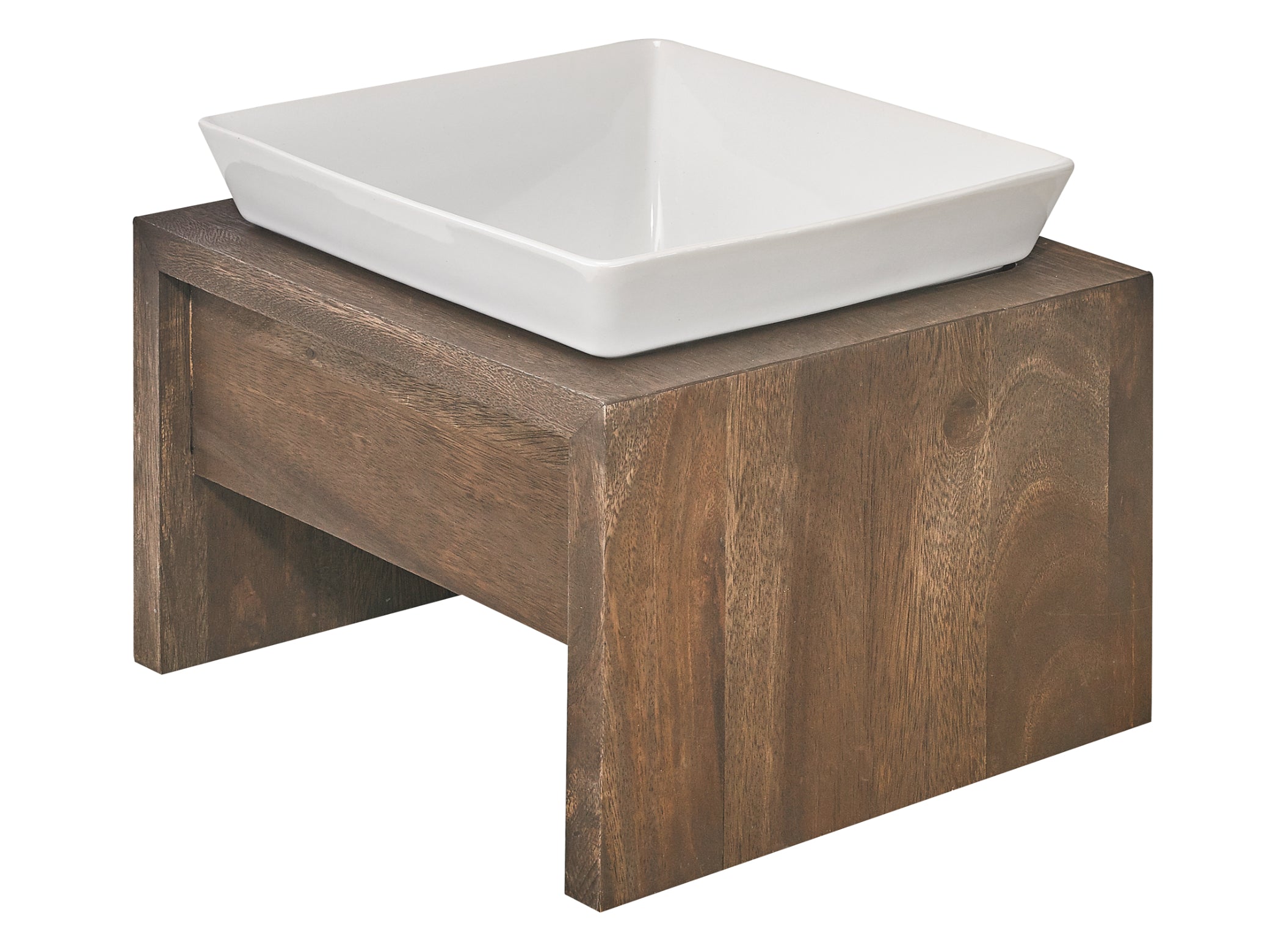 Luxury Wood Artisan Elevated Feeder Bowl