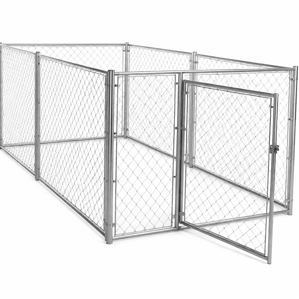 SilverPaws Pro Modular Chain-Link Kennel Run