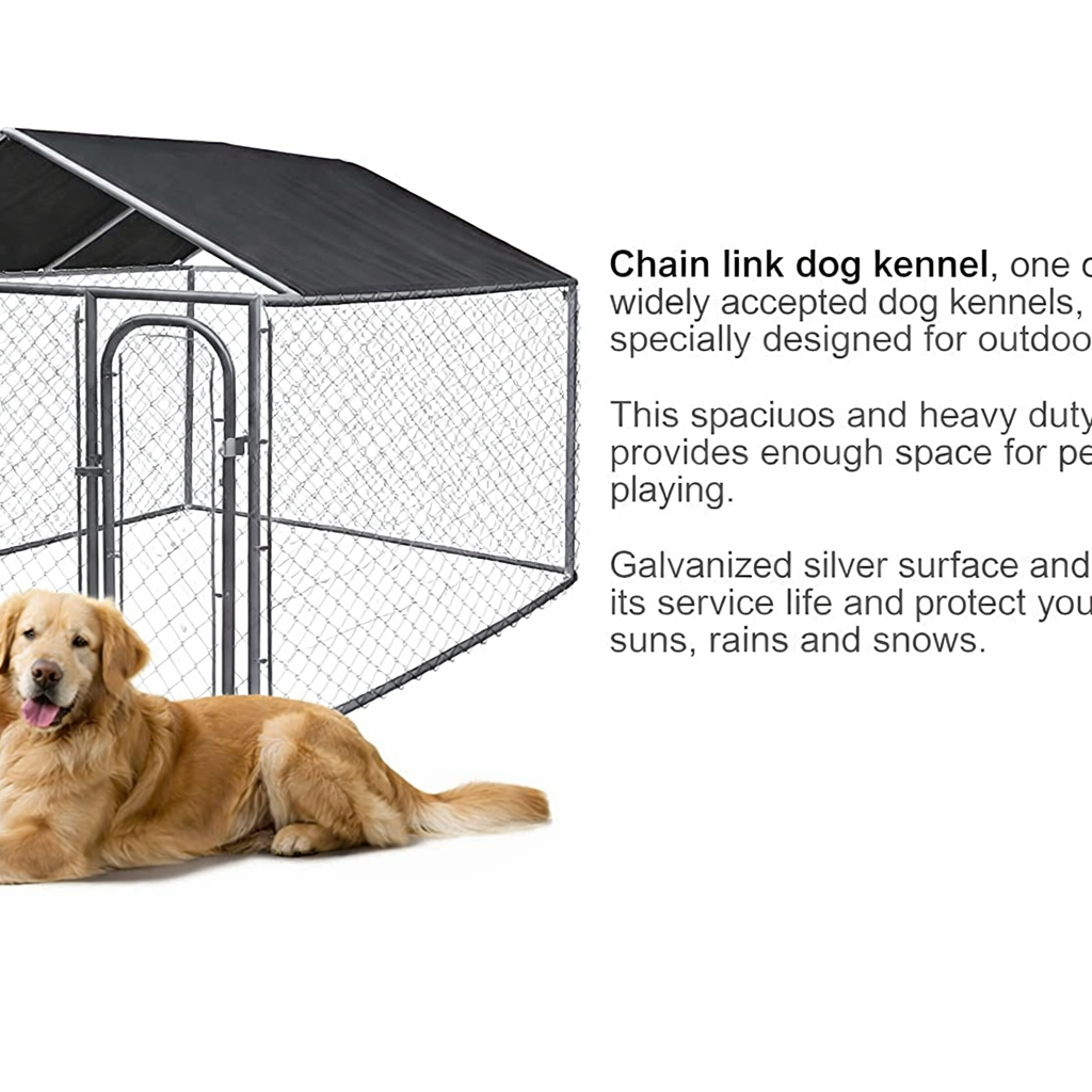 SilverPaws Pro Modular Chain-Link Kennel Run