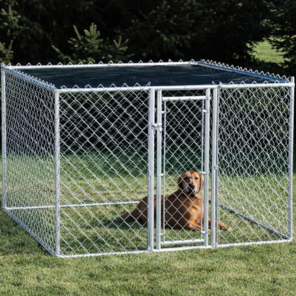 SilverPaws Pro Modular Chain-Link Kennel Run